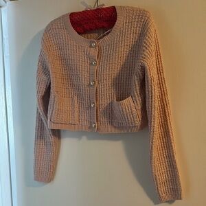 Women's Tan Sweater with Button Detail